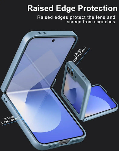 Funda Para Samsung Galaxy Z Flip 6 Y Z Flip 7 Fe Azul Acero