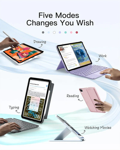 Funda Con Teclado Para iPad 11th/10th Gen, Air 11 Blanco