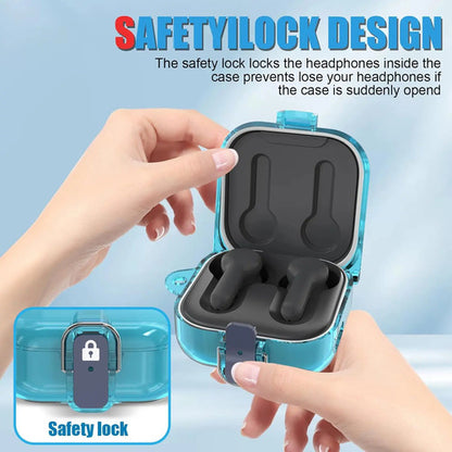 Funda Protectora Pucgue Para Echo Buds 2023 Con Llavero Azul Claro