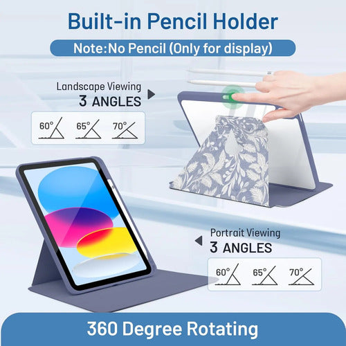 Funda Para iPad Con Soporte Para Lápiz Azul