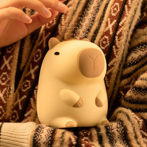 Lámpara De Noche Capybara, Luz De Silicona Recargable Marrón
