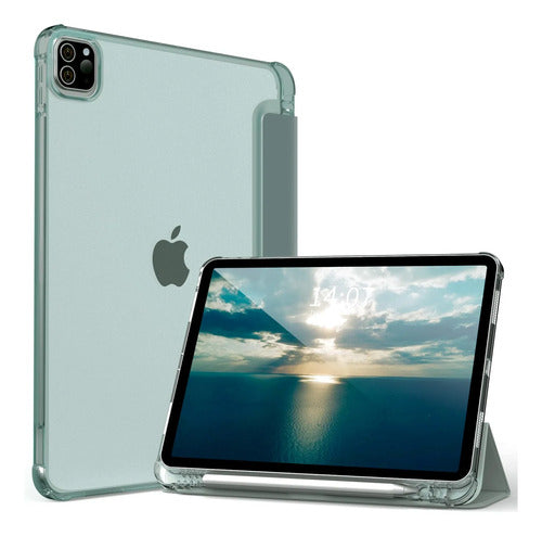Funda Kenke Para iPad Pro 11 Pulgadas Con Soporte Para Lápiz Verde Oscuro