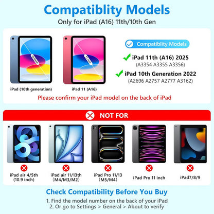 Funda Con Teclado Para iPad A16 11th 10th Gen Azul