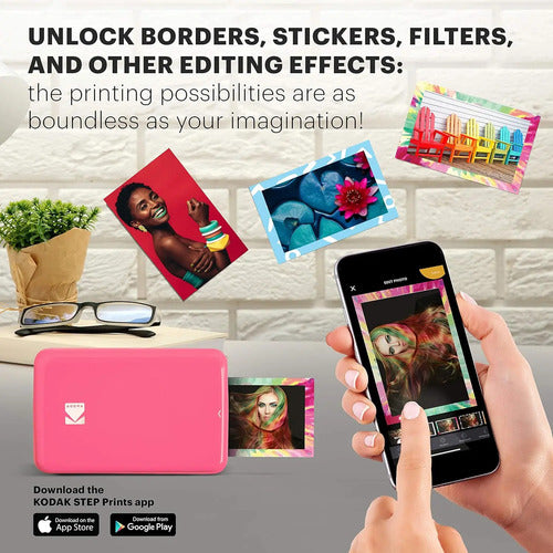 Impresora De Fotos Kodak Step Instant Smartphone - Rosa Rosa