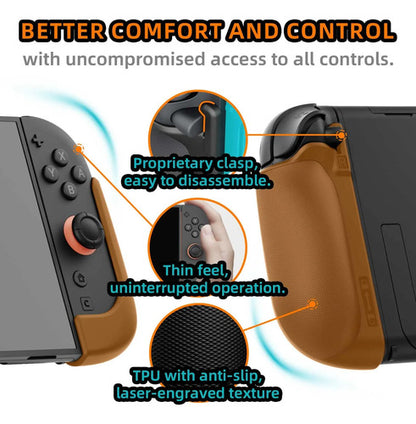 Set De Agarre Ergonómico Para Nintendo Switch Joycons Negro