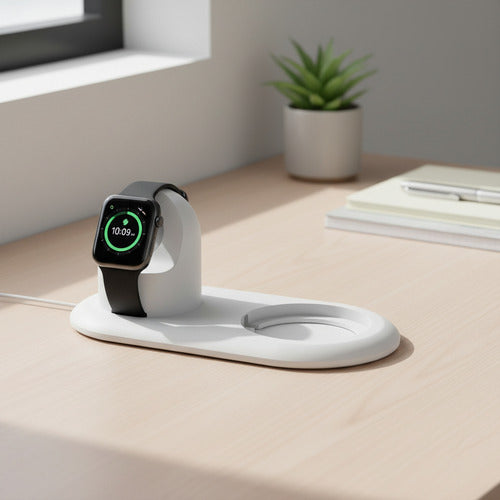 Soporte De Carga Para Apple Watch Y iPhone Blanco