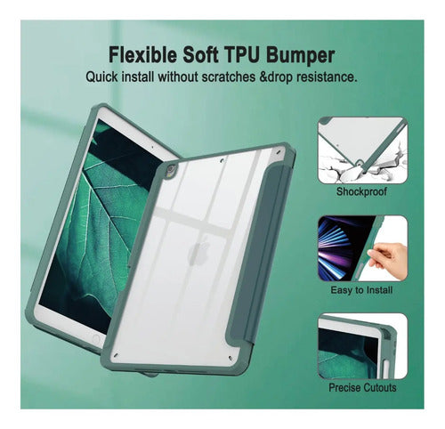 Funda Para iPad Pro De 10.5 Pulgadas 2017 C/ Soporte Lapiz Verde Oscuro