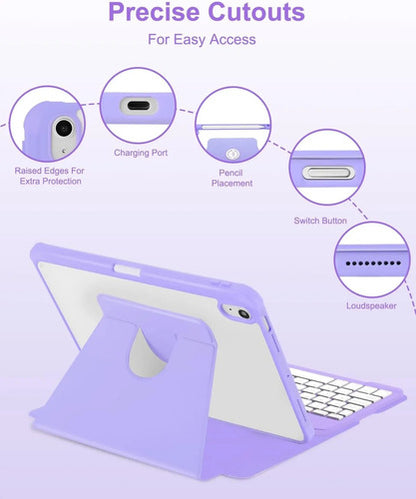 Funda Con Teclado Para iPad Air Púrpura