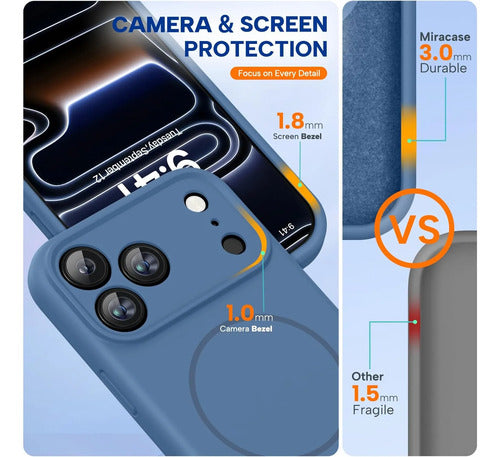 Funda Magnética Miracase Para iPhone 17 Pro Max Azul