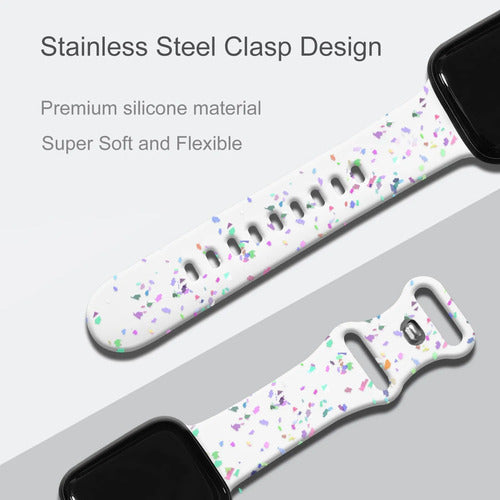 Correa Deportiva De Silicona Para Apple Watch Blanco 1 Cm