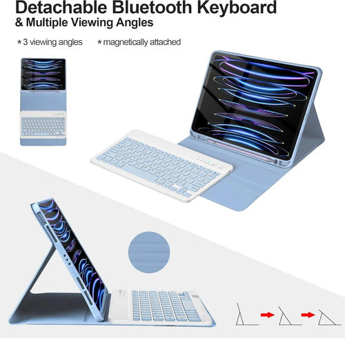Funda Con Teclado Para iPad Pro M3 11  Azul