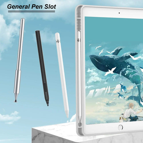 Funda Para iPad 9.7 Con Porta Lápiz Y Protección Completa Gris