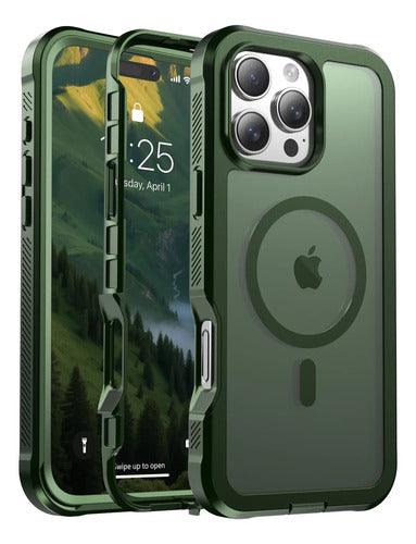Funda Magnética Para iPhone 16 Pro Max Verde Oscuro