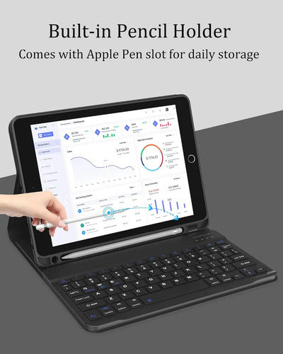 Funda Con Teclado Para iPad 9th Gen 2021 10.2'', Negro