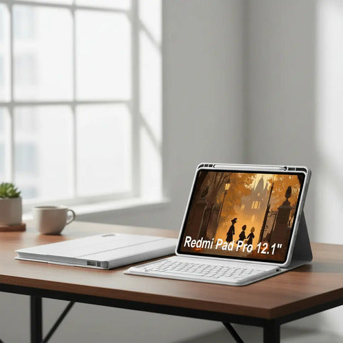 Funda Con Teclado Para Xiaomi Redmi Pad Pro 12.1 Gris