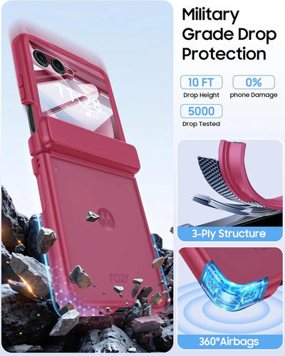 Funda Motorola Razr Ultra 2025, Protector Pantalla Rosa