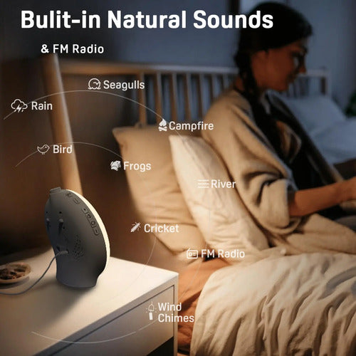 Despertador Infantil Con Luz De Amanecer Simulado Marca X Blanco