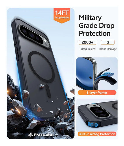 Funda Para Google Pixel 10 Pro Xl Y 9 Pro Xl Azul Negro