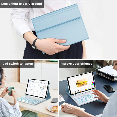 Funda Con Teclado Para Lenovo Tab M11 / K11 Lte 11 Pulgadas Celeste