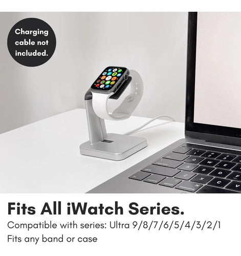 Soporte Cargado Para Apple Watch Series Ultra/9/8/7/6/5/4... Plata