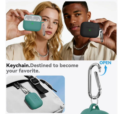 Funda De Silicona Para AirPods Pro 3 Con Kit Limpieza Verde Oscuro