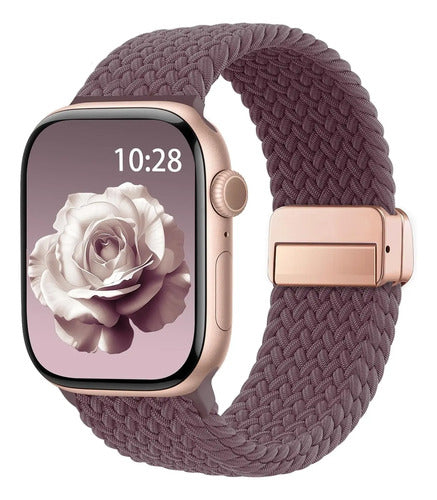 Banda Elástica Trenzada Para Apple Watch Violeta Oscuro