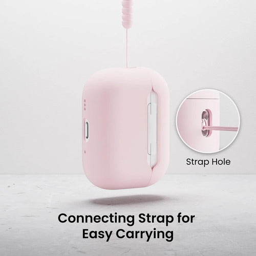 Estuche Funda Para AirPods Pro 3, Silicona Híbrida, Rosa Chicle