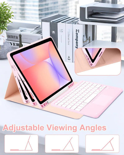 Funda Con Teclado Para Samsung Galaxy Tab S10 Lite/s10 Fe/s9 Rosa
