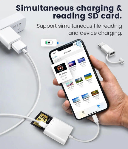 Lector De Tarjetas Sd Para iPhone/iPad Blanco