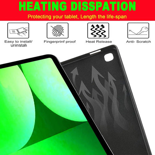 Funda Con Teclado Para Samsung Tab S10+/s9 Fe+/s9+/s8+/s7... Verde