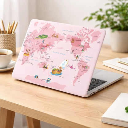 Funda Protectora Para Macbook Air 13.6  M2-m4 2022-2025 Rosa
