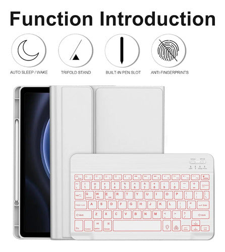 Funda Con Teclado Para Samsung Galaxy Tab S10 Fe/s9 Fe 5g... Gris