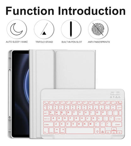 Funda Con Teclado Para Samsung Galaxy Tab S10 Fe/s9 Fe 5g... Gris