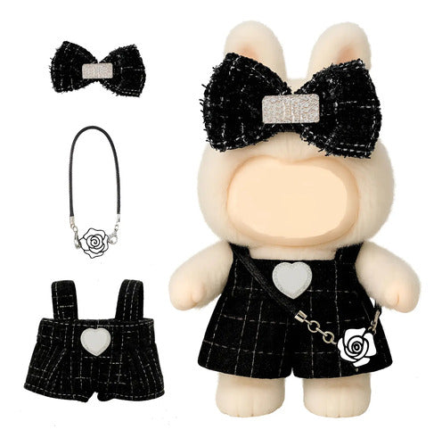 Ropa De Muñeca Elegante Para Labubu, Set De Mono Negro