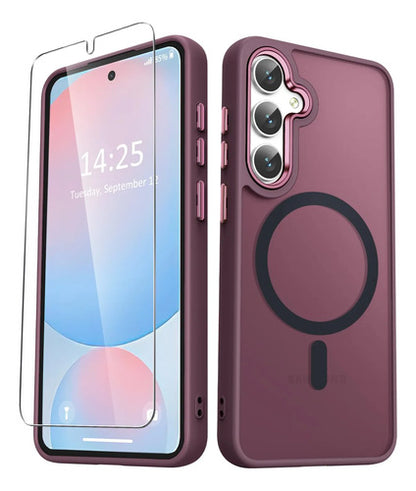 Funda Magnética Mate Para Samsung Galaxy S25+ Plus Bordó