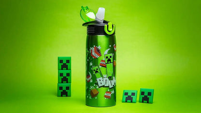 Botella De Agua Zak Minecraft Acero Inoxidable Verde Oscuro