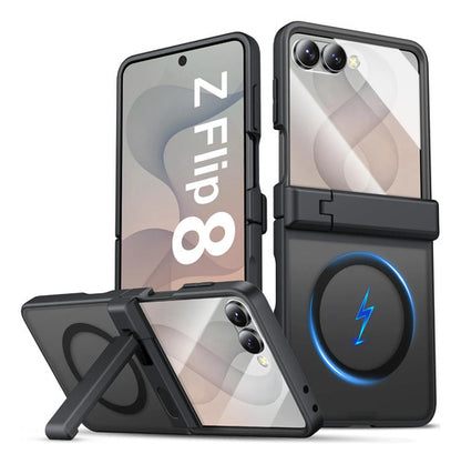 Funda Con Soporte Para Samsung Galaxy Z Flip 8 Negro Translúcido