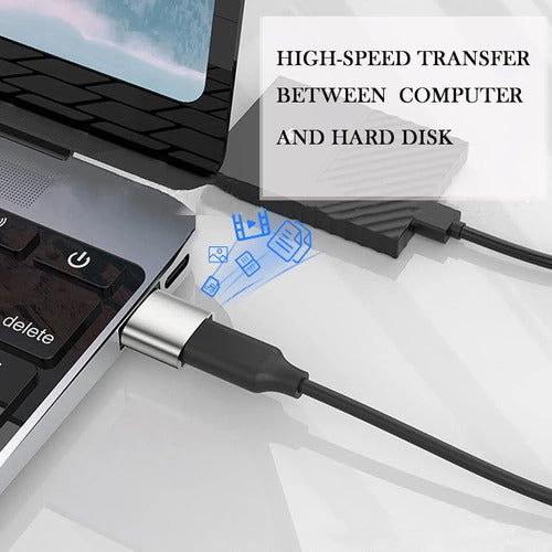 Adaptador Usb A Usb C, Cable Convertidor Tipo C Hembr A Mach Plateado