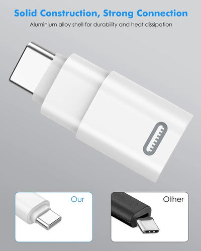 Adaptador Lightning A Usb C Para Para iPhone Y Galaxy Blanco
