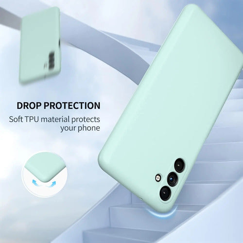 Funda Para Galaxy A13 5g, Silicona Líquida, Delgada, Suave Verde Claro