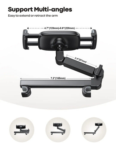 Soporte Universal De Tablet Para Reposacabezas De Vehícul... Negro