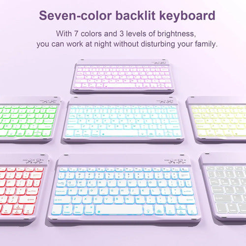 Funda Con Teclado Para iPad Air Gen 11 Lila