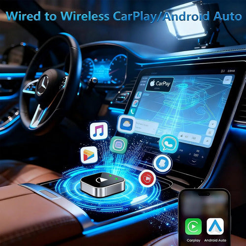 Adaptador Inalámbrico Carplay Plateado