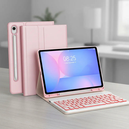 Funda Con Teclado Para Samsung Galaxy Tab S10 Lite/s10 Fe... Rosa
