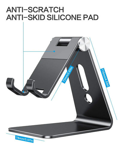 Soporte Omoton De Aluminio Para Celular O Tablet Plateado