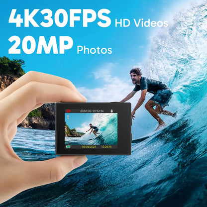 Cámara Deportiva 4k Aakaso Ek7000, Impermeable Y Con Wifi Black