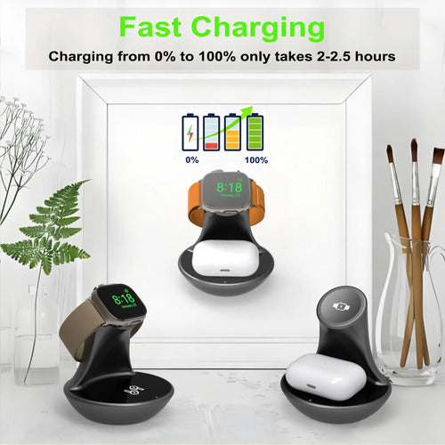 Duo-charger Compatible Con Apple Watch Y AirPods 4/3/2/pro Color