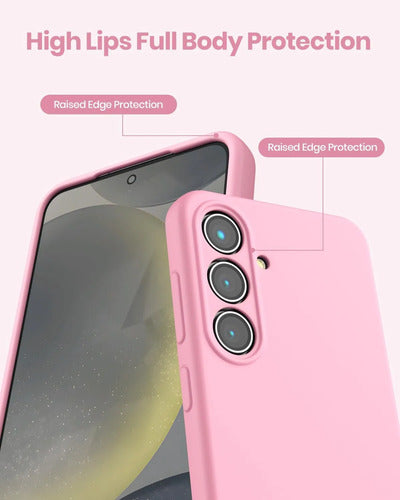 Funda De Silicona Líquida Para Samsung Galaxy S25 Rosa Lisa