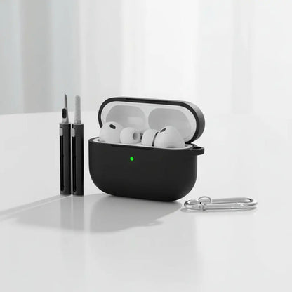 Funda De Silicona Para AirPods Pro 3 Con Kit Limpieza Negro