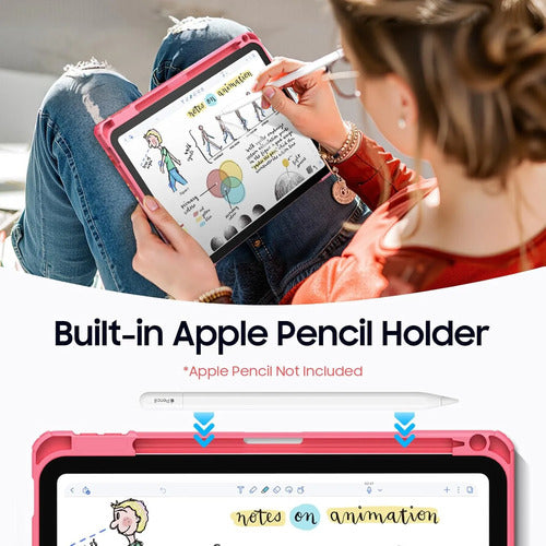 Funda Híbrida Delgada Para iPad Rosa